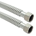 TT FLEX Stainless Steel Corrugated Water Heater Connector Flexible for Water Heater Water Softener,1" FIP x 1" FIP, 0.7" ID x 24" Length (2 Pack)