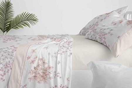 Burrito Blanco│Juego de sábanas, Cama de 135 (+ Medidas Disponibles)│Poliéster 50% Algodón 50%│Fácil Planchado│Diseño 525, Color Crema