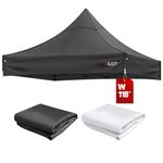 CLAETF 10x10 Canopy Replacement Top for Pop Up Canopy Tent - 4 Drainage Holes，10x10ft Canopy top Suitable for Most of The Standard Canopy(top only, Black)