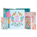 Doodle I The Happiness 2024 Planner Kit I Undated B5 Planner + 220 + Stickers + Bookmarks + Pocket Planner with Premium Gift Box | Tear Away Note Cards & Quote Cards | Activity Pages | To do lists I 268 Pages I 80 GSM I Wiro Bound (Happiness Mantra)