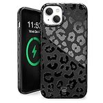 Velvet Caviar Compatible with iPhone 15 Case for Women [8ft Shockproof] Compatible with MagSafe - Cute Magnetic Protective Phone Cover with Microfiber Interior - Black Leopard Cheetah Print