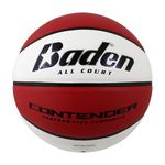 Baden Contender Official Wide Channel Basketball, Red/White, 29.5-Inch