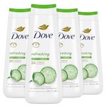 Dove Refreshing Body Wash for renewed, healthy-looking skin Cucumber & Green Tea gentle body cleanser refreshes and hydrates dry skin 591 ml (Pack of 4)