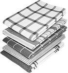 Elfranso Tea Towels – 100% Cotton Kitchen Tea towels- Pack of 5 and Absorbent Tea Towels set, 70 x 50 cm Towels (Grey)