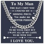 Merclix To My Man Necklace Chain Boyfriend Gifts for Him Gifts for Boyfriends Birthday Anniversary Valentines Day Gifts for Boyfriend Husband Gifts from Wife I Love You Gifts for Him Christmas