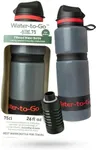 WATER TO GO Water Filter Bottle (Active 25oz/75cl) - Perfect for International Travel Hiking Camping and Backpacking - Incl. 3-in-1 Purifier Filter. BPA-Free Plastic