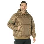 Rothco Quilted Woobie Hooded Sweatshirt, Coyote Brown, XXL