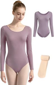 Vavewee Dance Leotards for Women Long Sleeve Ballet Outfit(4028LW-27-XL | Four-Way Stretch Soft Leotard Matched with Footed Tights, Slim Fit,Designed for Ballerinas(4028LW-27-XL)