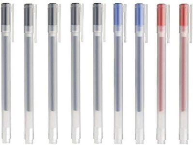 MUJI Gel Ink Ball Point Pen 0.38mm, Black-5pcs, Blue-2pcs & Red-2pcs Set, Made in Japan