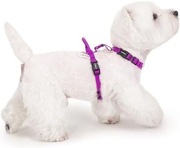 LufeLux Non Restrictive No Pull Dog Harness, Neck Buckle Desgin, Lightweight Easy Walk Freedom Harness, Keep Balance, Sewn-in Instructions Labels for Easy Use, Small Dogs Chest(17-23inches) Purple