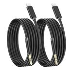 [Apple MFi Certified] Apple iPhone Aux Cord for Car, 2 Pack Lightning to 3.5 mm Aux Audio Cable Cord Compatible for iPhone 14 13 12 11 Pro Max XS XR X 8 to Car Home Stereo/Speaker/Headphone, Black