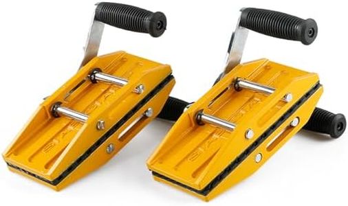 LOZLIN Dual Handle Slab Clamps, Yellow, Heavy Duty, 660lbs Capacity, 0-1.8 Inch, Aluminum with Rubber Grip, 2 Pack