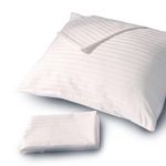 FeelAtHome 100% Cotton 300 Thread count Pillow Cover with Waterproof Zipper -20 x 26 Inches (Pack of 10, Standard) - Noiseless Pillowcase Covers - Zippered Breathable Pillow Case