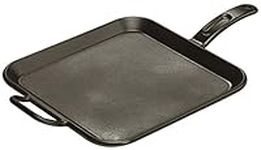 Lodge P12SG3 30.48 cm / 12 inch Pre-Seasoned Cast Iron Square Griddle , Black