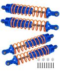 4PCS All Aluminum Front Rear RC Shocks Upgrade Parts for 1/10 Slash 4x4 Rustler 4X4 Stampede 4X4 Hoss 4X4, ARRCat Big Bore RC Shock Absorber Hops up,Replace 5862,NavyBlue