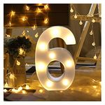 Hotsellhome LED Alphabet Letter Lights Light Up Warm White Night Light Plastic Letters Numbers Standing for Home Party Bar Wedding Festival Birthday Decorations Xmas Gifts (6)