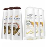 3 Pack of Dove Nourishing Secrets Restoring Ritual Shampoo with Coconut oil and Turmeric and 3 Pack of Dove Nourishing Secrets Restoring Ritual Conditioner