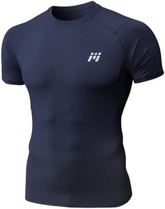 MEETYOO Compression Shirts for Men, UPF 50+ UV Swim Shirts, Long Sleeve/Short Sleeve Running Athletic Workout Rash Guard