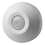 Leviton Ceiling Mount Self-Contained Occupancy Sensor, 1000W INC 1000VA FL, 120VAC 60Hz, PIR, 360 Degree, 530 Square Feet Coverage, ODC0S-I1W, White