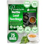 Lavendium, Premium 75 Nettle Leaf Tea Bags, 100% Pure from Nettle Leaves. Loose Leaf Nettle Herbal Tea. Nettle Leaf Tea. No Sugar, No Caffeine, No Gluten, Vegan.