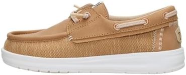 HEYDUDE Boy's Youth Wells Classic Slip On Shoe, Cognac Size 11 | Lightweight Easy On Kids Shoe with Elastic Laces