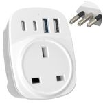 UK To Italy Plug Adapter with USB C | MyTravelPal® Travel Plug Adapter UK to Italy USB-C | Italian Travel Adaptor For Use in Italy, Chile & More | Type L UK to Italy Plug Adapter