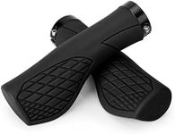 Bike Grips - Single Lock-on Bike Handle Grip | Non-Slip Comfort Mountain Ergonomic Bike Grips for Mountain Bike E-Bike Hybrid City Commuter Bikes (Black)