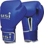 USI UNIVERSAL Boxing Gloves, 612 Reliance Punching Bag Gloves For Boxing, Kickboxing, Muay Thai, MMA, Durable Pu Material, Elasticated Hook & Loop Wrist Closure, Foam Padding (Size 12oz, Color Blue)