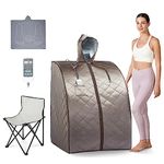 TaTalife Portable Far Infrared Sauna, One Person at Home Spa Tent with Heating Foot Pad and Upgraded Sauna Chair, Indoor Personal Full Body Sauna (Grey)