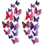 Amaonm? 24pcs 3d Vivid Special Man-made Lively Butterfly Art DIY Decor Wall Stickers Decals Nursery Decoration, Bathroom D?cor, Office D?cor, 3d Wall Art, 3d Crafts for Wall Art Kids Room Bedroom