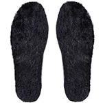 Thermal Sheepskin Insoles, Thick Wool Fleece Insole for Women Men Kids, Warm Inserts for Winter Shoes, Slippers, Snow Boots Black UK 6