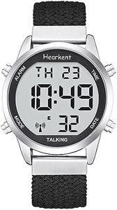 Hearkent Talking Watch for Elderly English Male Voice with Alarm, Digital Watch Large Numbers Speak Time and Date Atomic Watch for Visually Impaired, Elderly or The Blind