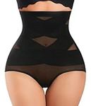 Gotoly Butt Lifter Shapewear for Women High-Waist Panties Waist Trainer Double Tummy Control Body Shaper Black