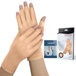 Doctor Developed Arthritis Gloves w/Doctor Handbook - Cotton Compression Gloves for Arthritis for Women & Men - Open-Finger Rheumatoid Arthritis Gloves for Pain Relief (Nude, M)