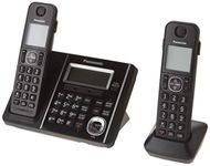 Panasonic DECT 6.0 Expandable Cordless Phone with Dual Keypad, Answering Machine, Call Block, and Talking Caller ID - 2 Cordless Handsets - KX-TGF342CB (Black)