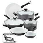 Farberware Purecook Ceramic Nonstick 12 Piece Cookware Set, Gray