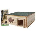 CLIFFORD JAMES Hedgehog House Wooden Garden Nature Hibernation Box with Waterproof Pitched Roof