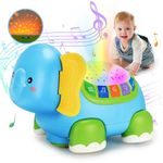 Crawling Toys Elephant Baby Toy 12-18 Months Musical Toys with Light & Music& Projection Automatic Obstacle Avoidance Function Birthday Gift Kids Musical Sensory Toys