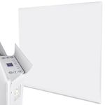 MYLEK Panel Heater Radiator Electric 1KW - Daily and Weekly Timer, Digital Thermostat - Wall Mounted Slimline White Panel Heater for Bathroom, Office, Bedroom, Garage (1000 Watt) Lot 20 Compliant