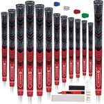 SAPLIZE Golf Grips 13 Pack with Sovlent Kit, Low Taper Design, 4 Colors Options, Multi-compound Hybrid Golf Club Grips, Standard/Midsize, CL04 Series