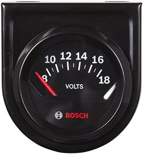 Bosch SP0F000051 Style Line 2" Electrical Voltmeter Gauge (Black Dial Face, Black Bezel)