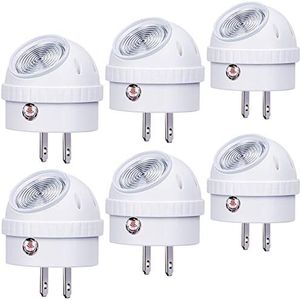 Emotionlite Plug-in Night Lights, Warm White LED Nightlight, 360° Rotation, Dusk to Dawn Sensor, Kids, Adult, Bedroom, Hallway, Bathroom,Kitchen, Stairways, Corridor, UL Listed, 6 Pack