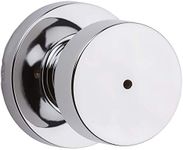 Kwikset Pismo Privacy Locking Door Knob, Interior Handle with Keyless Lock for Bedroom and Bathroom Doors, with Round Rose in Polished Chrome