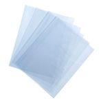 sourcing map 100Pcs 9.5x6 Inch Shrink Wrap Bags, Blue Clear PVC Heat Shrink Wrap for Gift Basket,Bath Soaps,Candles and Homemade DIY Projects