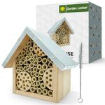 Wild Bee House Insect Home Bug Hotel with Metal Roof Small Bug House with Cleaning Brush & Gift Box - Attracts Bees, Butterflies & many other Bugs & Insects (Bug House)