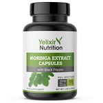 Yelixir Nutrition Moringa Capsules 4250mg, High Strength Moringa Leaf Extract 120 Veg Capsules with Black Pepper