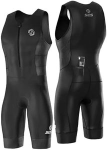 SLS3 Triathlon Suits Mens - Durable Sleeveless Tri Suit Men Triathlon Suit - Lightweight Trisuit with 2 Pockets for Storage (Midnight Black, X-Large)