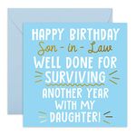 Central 23 - Funny Birthday Card for Him - 'Happy Birthday Son-In-Law' - Happy Birthday Card - Son-in-law Birthday Card - Cheeky Greeting Card for Him - Comes with Fun Stickers