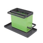 Metaltex Tidy-Tex Kitchen Sink Organiser, Green/Grey, 24 x 13 x 14 cm