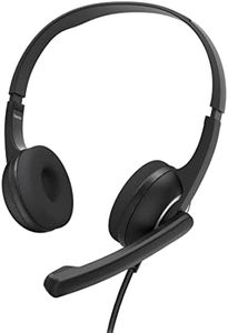 Hama | Auriculares de Oficina para PC (Auriculares con Micrófono, Conector Jack 3,5mm, Rueda de Control de Volumen, Ajuste, Cable Extralargo) Color Negro